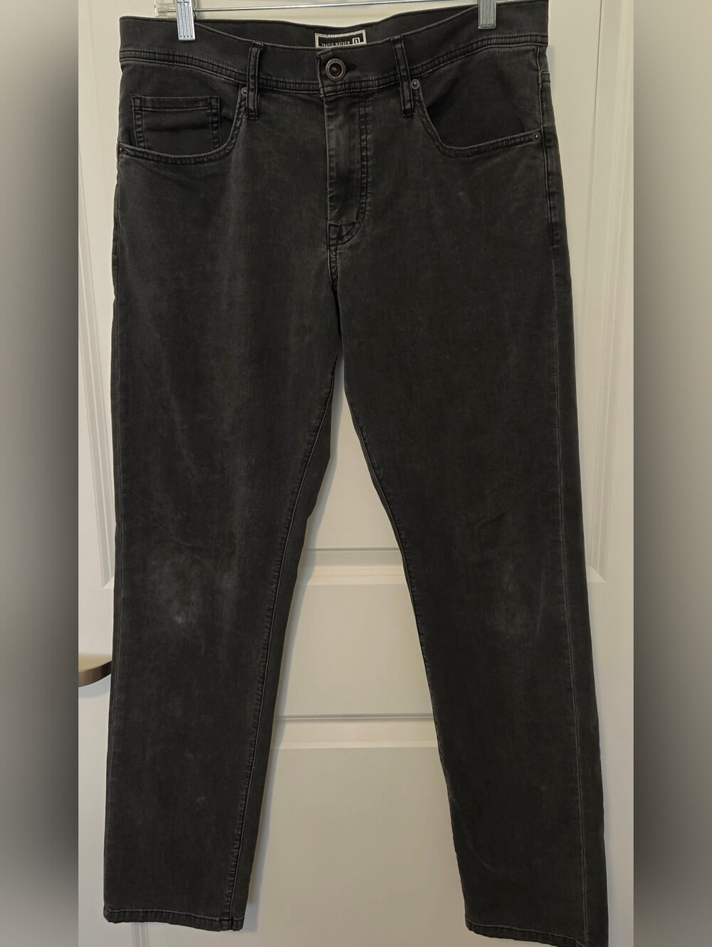 Travis Mathew Men's Black Jeans Original,great Cond.,33r,straight Leg,distressed